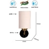 Devansh Metal Electric Wall Light in Black Colour with White Shade Count of 1 Light