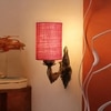 Devansh Metal Electric Wall Light in Antique Gold Colour with Pink Shade Count of 1 Light