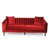 Mid Century Fabric Sofa (Red Velvet)