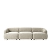 Zenliving Wood 3 Seater With Upholstery Non Storage Sofa In White Colour