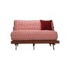 Ellis Futon - Red Four Leaf- Brown