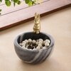 Marble Nut candy  Bowl Brass Bunny embedded