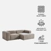 Elegantedge Wood Left Aligned 2-Seater With Upholstery Non Storage Sofa In Grey Colour