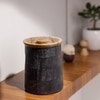 Ireka Homes Prakriti Acacia Wood Canister with Airtight Lid – Food Storage (5.5 x 5.5 x 7 in)
