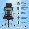 Vertex High Back Mesh Office Chair with Headrest in Black Colour
