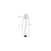 Hazel Off White Fabric Floor Lamp with Black Iron Base