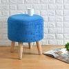 Melanie Solid Wood Stool in Blue Colour