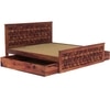Moglis Solid Wood King Size Bed With Drawer Storage Bed In Teak Finish
