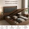 AIAN Adel Queen Size Hydraulic Storage Bed in Walnut Colour