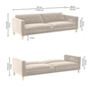 Calisa 3 Seater Pull Out Sofa cum Bed  in Cream Colour