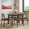 Dane Solid Wood 4 Seater Dining Table with 4 Dane Solid Wood Dining Chair (Finish: Danish Walnut)