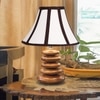 Devansh Multicolor Vintage Cotton Table Lamp With Wood Pebble Lamp (12X12X16.5) Inches -C