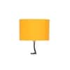 Finn Yellow Fabric Floor Lamp with Black Iron Base