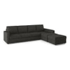 Apollo Fabric Sectional Sofa (Colour : Graphite Grey, Cushion : Hard, Back Type : Regular, Seating Capacity : Left Aligned 3 Seater + Left Aligned Chaise + Ottoman)