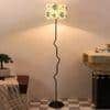 Poppy Multicolour Fabric Floor Lamp with Black Iron Base