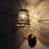 Devansh Metal Electric Wall Light in Gold Colour with Black Shade Count of 1 Light