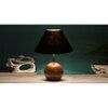 Black cotton with Natural Wood Table Lamp