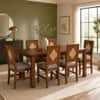 Globally Indian Margaux Solid Sheesham Wood 6 Seater Dining Table Set 6 Chairs Grey