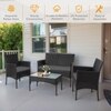 Carry Bird Wicker Patio Furniture Accessorie 4 Seater Sets In Black And Grey Colour
