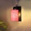 Devansh Solid Wood Electric Wall Light in Brown Colour with Pink Shade Count of 1 Light