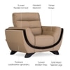 Davos 1 Seater Leatherette Sole in Mushroom Beige Colour