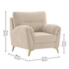 Osbert Velvet 2 Seater sofa in Beige color