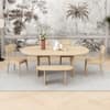 Austin Oval Lightwood 6 Seater Dining Table Set