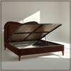 Elaris Curve Comfort King Size Bed Bed in velvet With Engineer Wood Frame & Hydraulic Storage