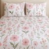 White Floral 400 TC Cotton Flat Super King Size Bedsheet With 2 Pilllow Covers From Threads