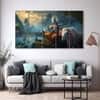 The Castle Decor Krishna Ji Wall Painting Wooden Framed 27x48 Inch (Style 2)