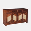Sheesham Wood 4 Door 4 Drawer Sideboard in Honey Oak Finish