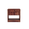 Wave Solid Wood Bedside Table in Teak Finish