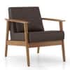 Brooks Armchair Teak Wood In Natural Finish with Espresso Brown Colour