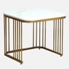 Metallive Square Metal Nesting Coffee Table Set Gold Finish White Porcelain Top Set Of 2