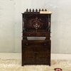 D'Dass White Mdf and Sheesham Wooden Temple With Cabinet For Pooja
