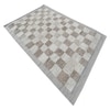 Checkered Bliss Wool Rectangle Carpets Hand Knotted in Mocha Brown Colour