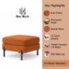 Doe Buck Luxe Boucle Square Ottoman in Rust Colour with Black Metal Legs