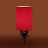 Devansh Metal Electric Wall Light in Antique Gold Colour with Red Shade Count of 1 Light
