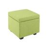 Doe Buck Hutcheson Upholstered Storage Ottoman Cube in Sage Colour