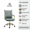 Doe Buck Marlon Modern Sage Faux Leather Office Chair