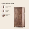 Fidora Solid Wood 2 Door Wardrobe in Teak Finish
