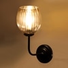 Devansh Metal Electric Wall Light in black Colour with Lavender Shade Count of 1 Light