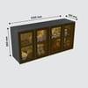 Aluminium Black Profile 4 Brown Tinted Glass Handless Shutters Wall Cabinet In Slate Grey Finish