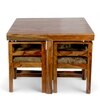 Kingston Sheesham Wood Dining Table Set in Teak Finish