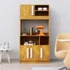 Hexa Red Crockery Unit Multipurpose Wooden Cabinet in Giant Wood Colour