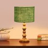 Devansh Green Jute  Table Lamp With  Wood Natural Base (7X7X15.5 Inches)-17
