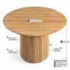 Velin Round Solid Mango Wood Pedestal Dining Table Black White