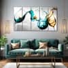 The Castle Decor Abstract Wall Painting Wooden Framed 27x48 Inch for Living Room (Style 5)