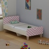 Minimalist Kids Single Bed in White and Pink Stripes