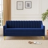 Fame  Velvet 3 Seater Sofa in Navy Blue Colour